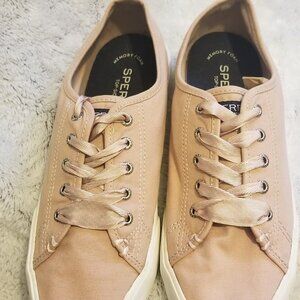 Sperry Crest Vibe Satin Lace Sneakers Womens' Size 8.5 Pink Shoes STS83390